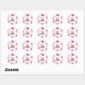 Zesde Rodeo Roze Western Cowboy 6e Verjaardag Ronde Sticker (Vel)