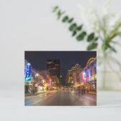 Zesde straat in Dusk in het centrum van Austin, Te Briefkaart (Staand voorkant)