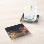 Zesde straat in Dusk in het centrum van Austin, Te Glazen Onderzetter (Schuin)