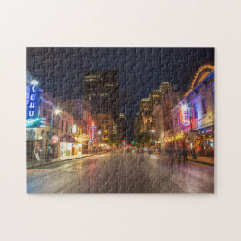 Zesde straat in Dusk in het centrum van Austin, Te Legpuzzel