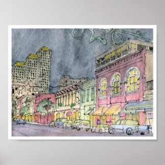 Zesde Street, West, Austin, Texas Poster