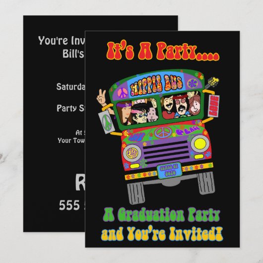 Zesde thema Afstuderen Uitnodiging (Voorkant / Achterkant)