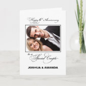 Zesde trouwdag jubileum aangepaste naam/foto kaart (Voorkant)