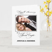 Zesde trouwdag jubileum aangepaste naam/foto kaart (Gele Bloem)