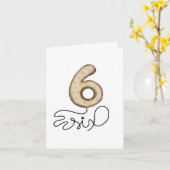 Zesde verjaardag ballon kaart (Gele Bloem)