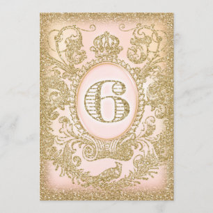 Zesde verjaardag eenmaal op tijd prinses kaart