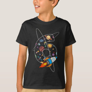 Zesde verjaardag jongens Astronaut 6 jaar oud T-shirt