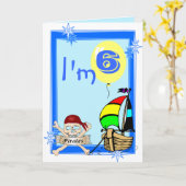 Zesde verjaardag kaart (Gele Bloem)