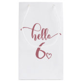 Zesde verjaardag meisjes Hallo zes kinderen zes ja Klein Cadeauzakje (Achterkant)