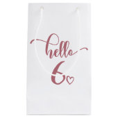 Zesde verjaardag meisjes Hallo zes kinderen zes ja Klein Cadeauzakje (Voorkant)