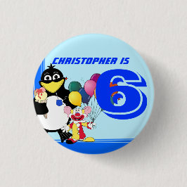 Zesde verjaardag ronde button 3,2 cm