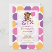 Zesde verjaardag Uitnodiging voor kleine apen op z (Voorkant)