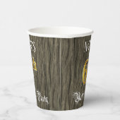 Zesde verjaardag van de Faux Gold & Faux Wood Papieren Bekers (Rechts)