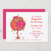 Zesde verjaardag van de gevierde boom kaart (Voorkant / Achterkant)