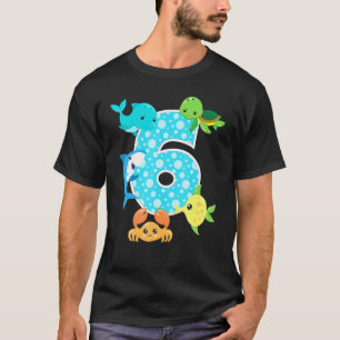 Zesde verjaardag van het 6-jarige Zee Aquarium Bi T-shirt