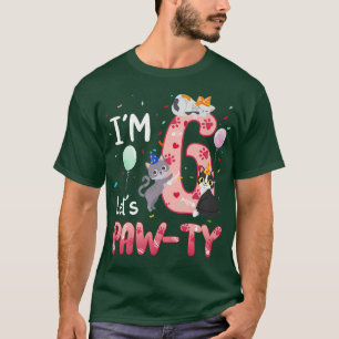 Zesde verjaardag van het meisje Cat Kitten 6 jaar  T-shirt