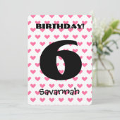 Zesde verjaardag van meisjes Aangepaste naam Moder Kaart (Staand voorkant)