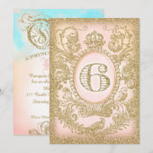 Zesde verjaardag van Once Upon a Time Princess Kaart (Voorkant / Achterkant)