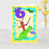 Zesde verjaardag van Whimsical Boy Kaart (Gele Bloem)