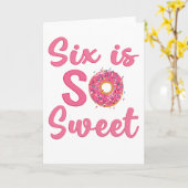 Zesde verjaardag Zoete Donut 6 Jaar Oude Meisje Ca Kaart (Gele Bloem)