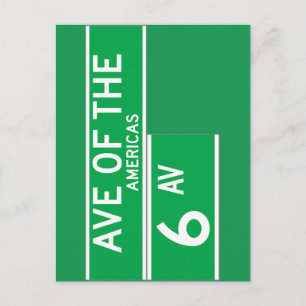Zesde versie, New York Street Sign. Briefkaart