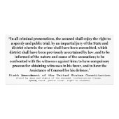 Zesde wijziging van de grondwet van de Verenigde S Foto Afdruk (Voorkant)