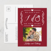 ZesenFeet Apart Wedding Postponement Verandering v Aankondigingskaart (Voorkant / Achterkant)