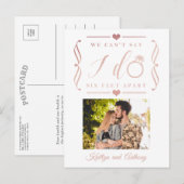 ZesenFeet Apart Wedding Postponement Verandering v Aankondigingskaart (Voorkant / Achterkant)