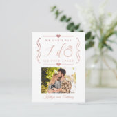 ZesenFeet Apart Wedding Postponement Verandering v Aankondigingskaart (Staand voorkant)