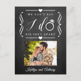 ZesenFeet Apart Wedding Postponement Verandering v Aankondigingskaart