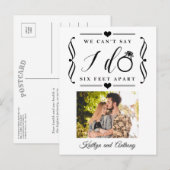 ZesenFeet Apart Wedding Postponement Verandering v Aankondigingskaart (Voorkant / Achterkant)