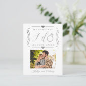 ZesenFeet Apart Wedding Postponement Verandering v Aankondigingskaart (Staand voorkant)