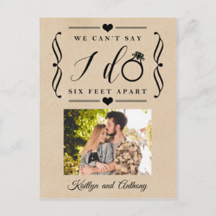 ZesenFeet Apart Wedding Postponement Verandering v Aankondigingskaart