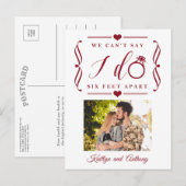 ZesenFeet Apart Wedding Postponement Verandering v Aankondigingskaart (Voorkant / Achterkant)