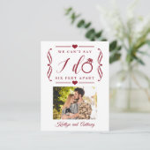 ZesenFeet Apart Wedding Postponement Verandering v Aankondigingskaart (Staand voorkant)