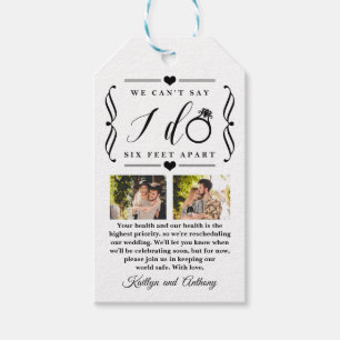 ZesenFeet Apart Wedding Postponement Verandering v Cadeaulabel