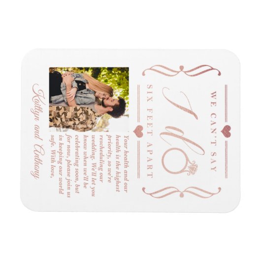 ZesenFeet Apart Wedding Postponement Verandering v Magneet (Horizontaal)