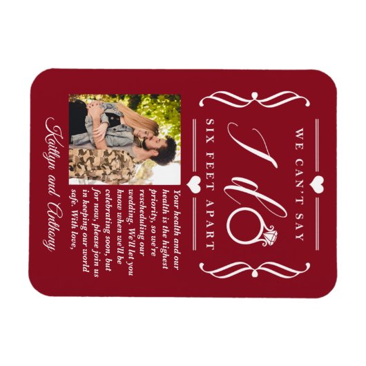 ZesenFeet Apart Wedding Postponement Verandering v Magneet (Horizontaal)