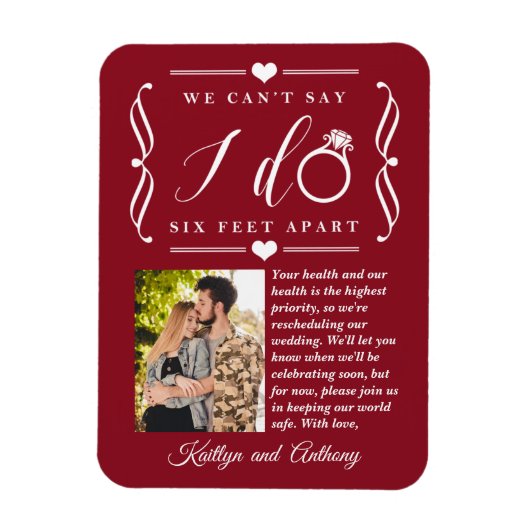 ZesenFeet Apart Wedding Postponement Verandering v Magneet (Verticaal)