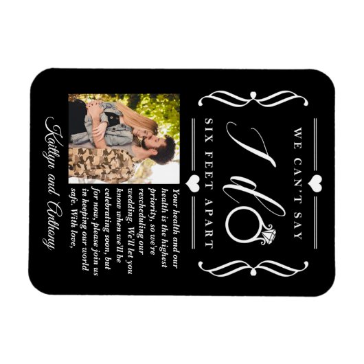 ZesenFeet Apart Wedding Postponement Verandering v Magneet (Horizontaal)