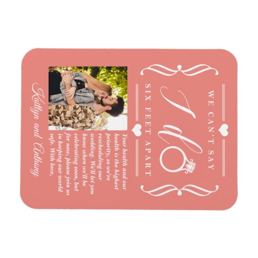 ZesenFeet Apart Wedding Postponement Verandering v Magneet (Horizontaal)