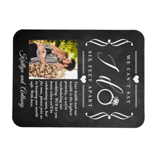 ZesenFeet Apart Wedding Postponement Verandering v Magneet (Horizontaal)