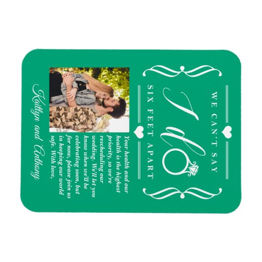 ZesenFeet Apart Wedding Postponement Verandering v Magneet (Horizontaal)