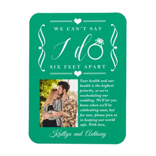 ZesenFeet Apart Wedding Postponement Verandering v Magneet (Verticaal)