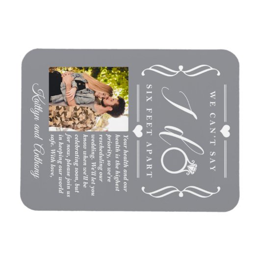 ZesenFeet Apart Wedding Postponement Verandering v Magneet (Horizontaal)