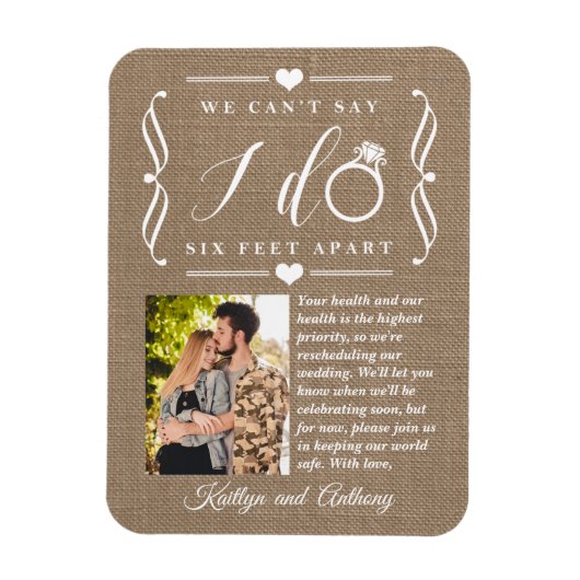 ZesenFeet Apart Wedding Postponement Verandering v Magneet (Verticaal)