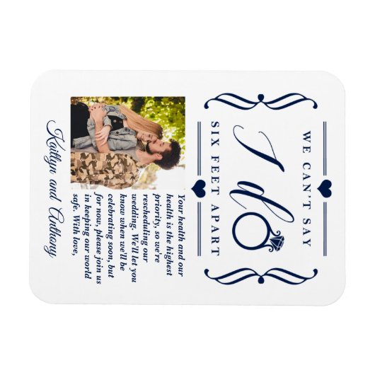 ZesenFeet Apart Wedding Postponement Verandering v Magneet (Horizontaal)