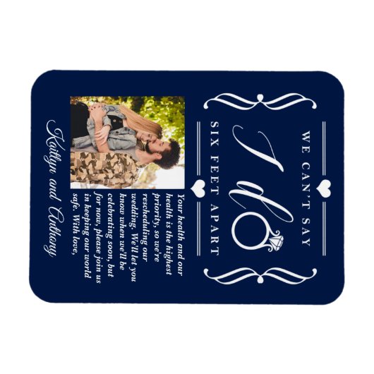 ZesenFeet Apart Wedding Postponement Verandering v Magneet (Horizontaal)