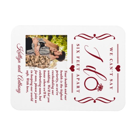 ZesenFeet Apart Wedding Postponement Verandering v Magneet (Horizontaal)