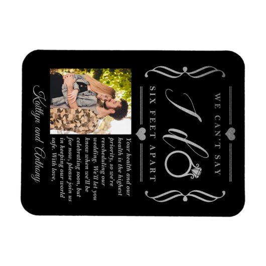 ZesenFeet Apart Wedding Postponement Verandering v Magneet (Horizontaal)